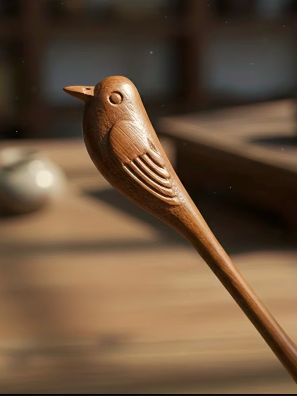 Wooden Bird Perch Stick - Brown Decorative Bird Accessory